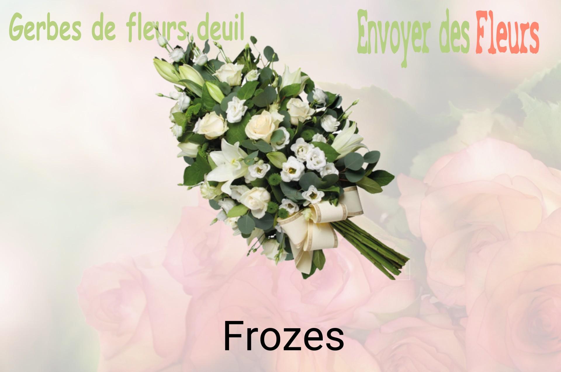 Gerbe de fleurs de deuil livrée à Frozes